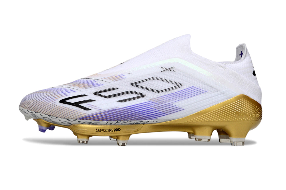 Chuteira Adidas F50+ Elite Campo - Branco/Dourado