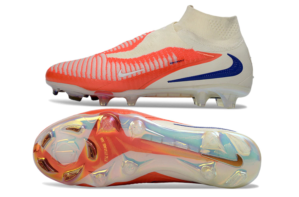 Chuteira Nike Phantom 6 Elite Botinha Campo - Laranja/Branco