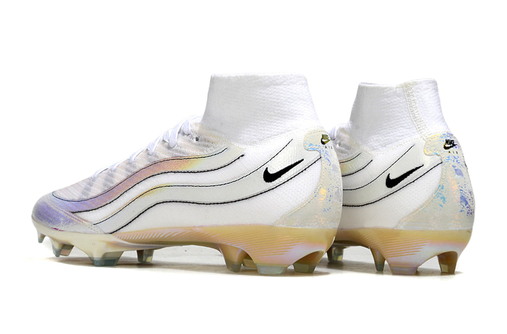 Chuteira Nike Air Zoom Mercurial Superfly 10 Elite Campo - Branco/Dourado