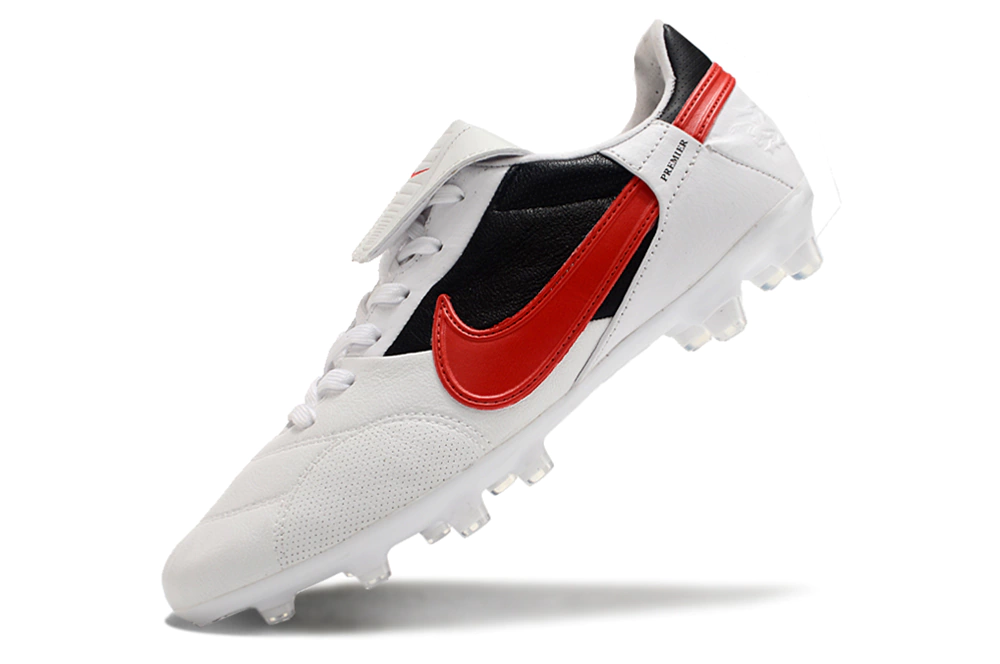 Chuteira Nike Premier 3 FG - Branco/Preto/Vermelho