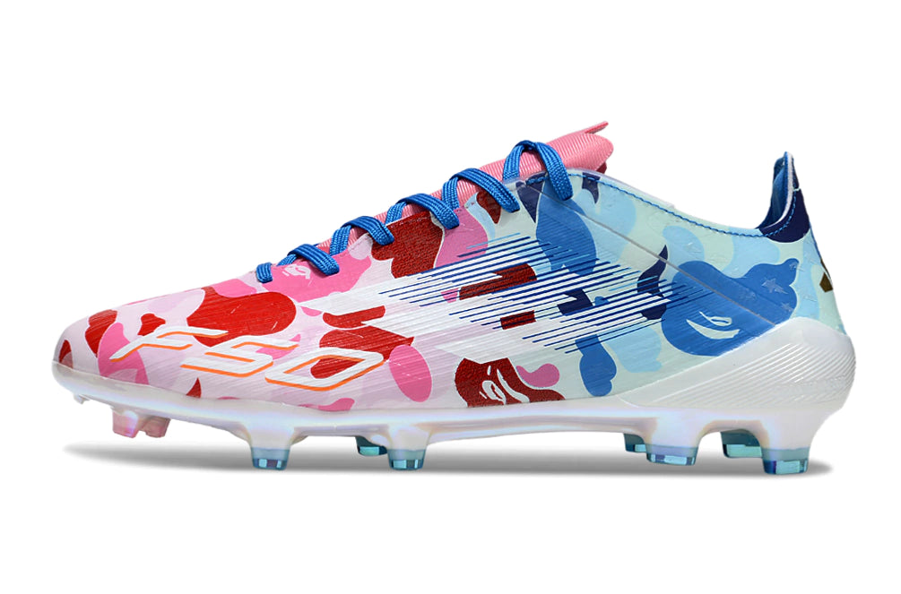 Chuteira Adidas F50 X Campo - Rosa/Azul