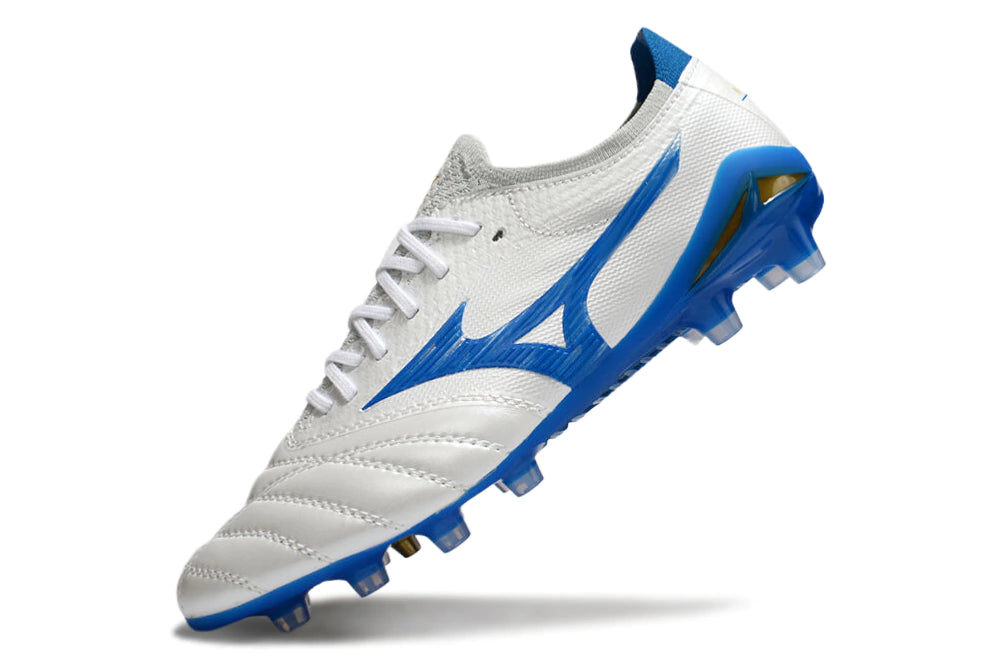 Chuteira Mizuno Morelia Neo 4 Campo - Branco/Azul