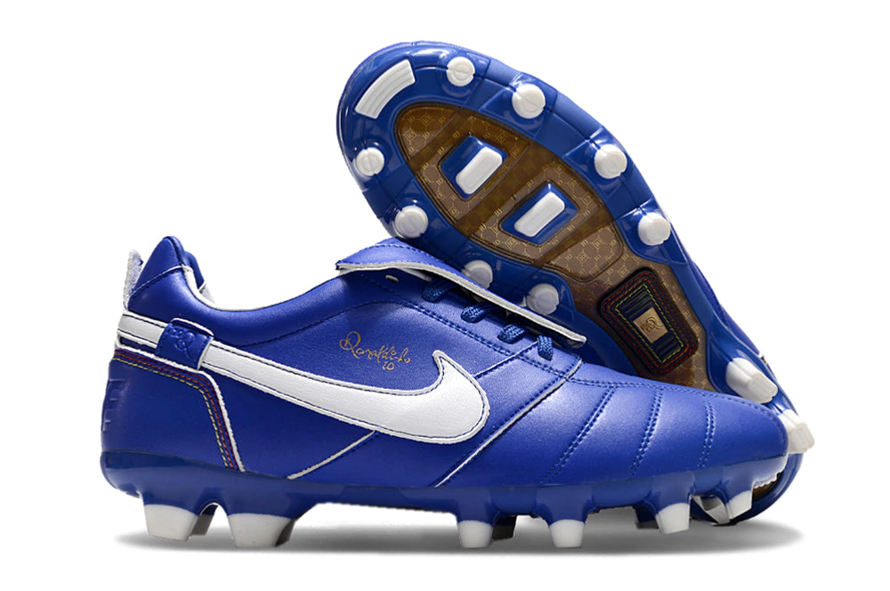 Chuteira Nike Tiempo Legend 10R Elite Campo - Azul/Branco