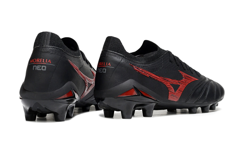 Chuteira Mizuno Morelia Neo 4 Campo - Preto/Vermelho
