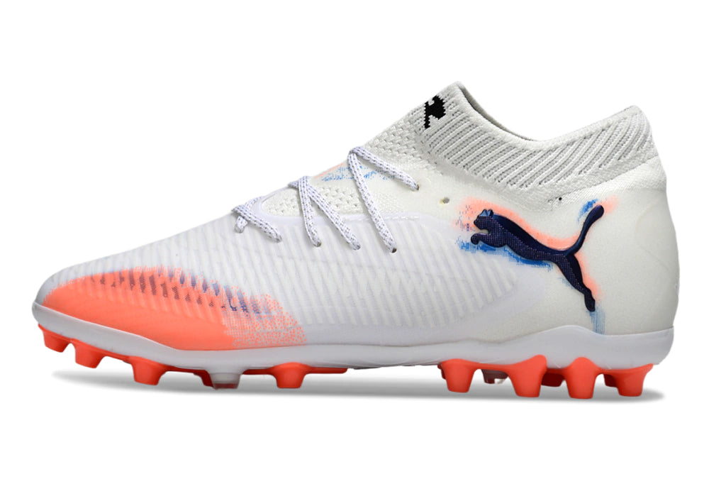 Chuteira Puma Future 8 MG - Branco/Laranja