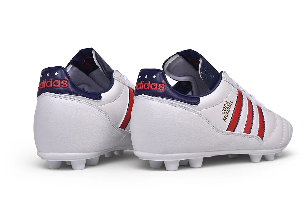 Chuteira Adidas Mundial Campo FG - Branco/Vermelho