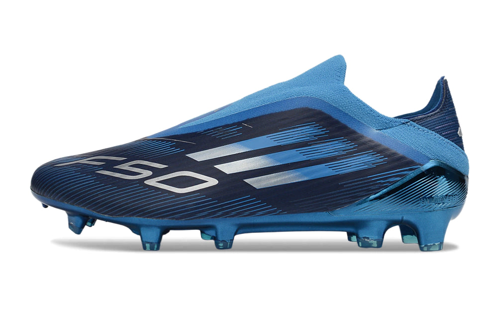Chuteira Adidas F50 X Laceless Campo - Preto/Azul