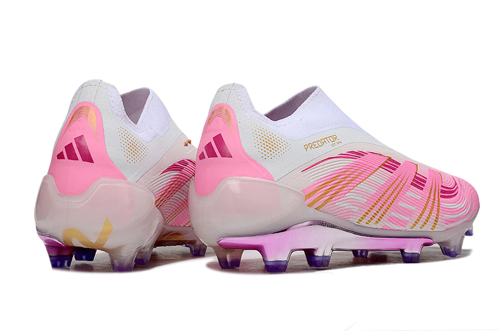 Chuteira Adidas Predator Elite 25 Laceless Campo - Branco/Rosa