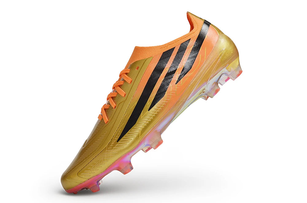 Chuteira Adidas F50 Hyperfast Eltie FG - Laranja/Dourada