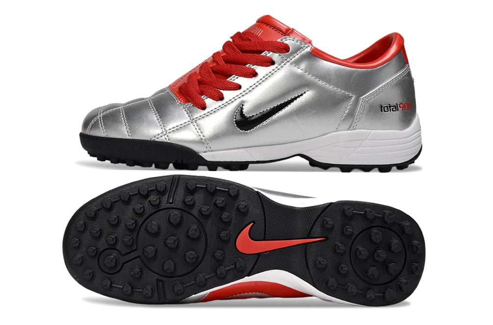 Chuteira Nike Total 90 Society - Prata/Vermelho
