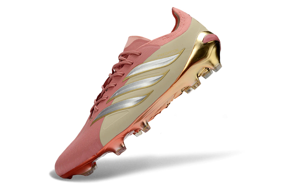 Chuteira Adidas Predator Elite 26 Campo FG - Rosa/Dourado