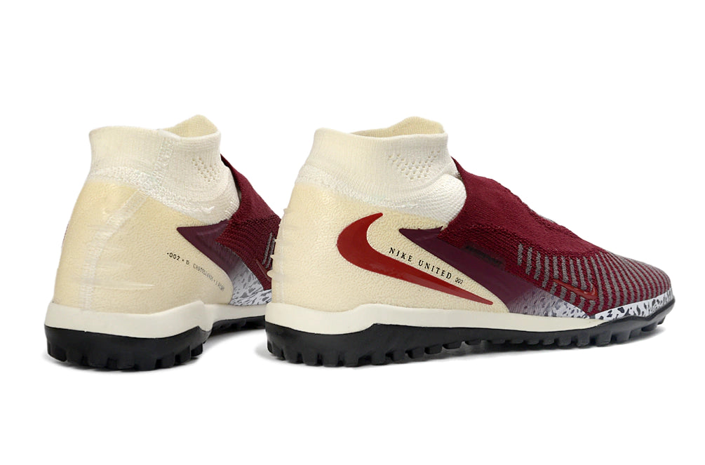 Chuteira Nike Phantom ReactX 6 Pro Botinha Society TF - Vinho