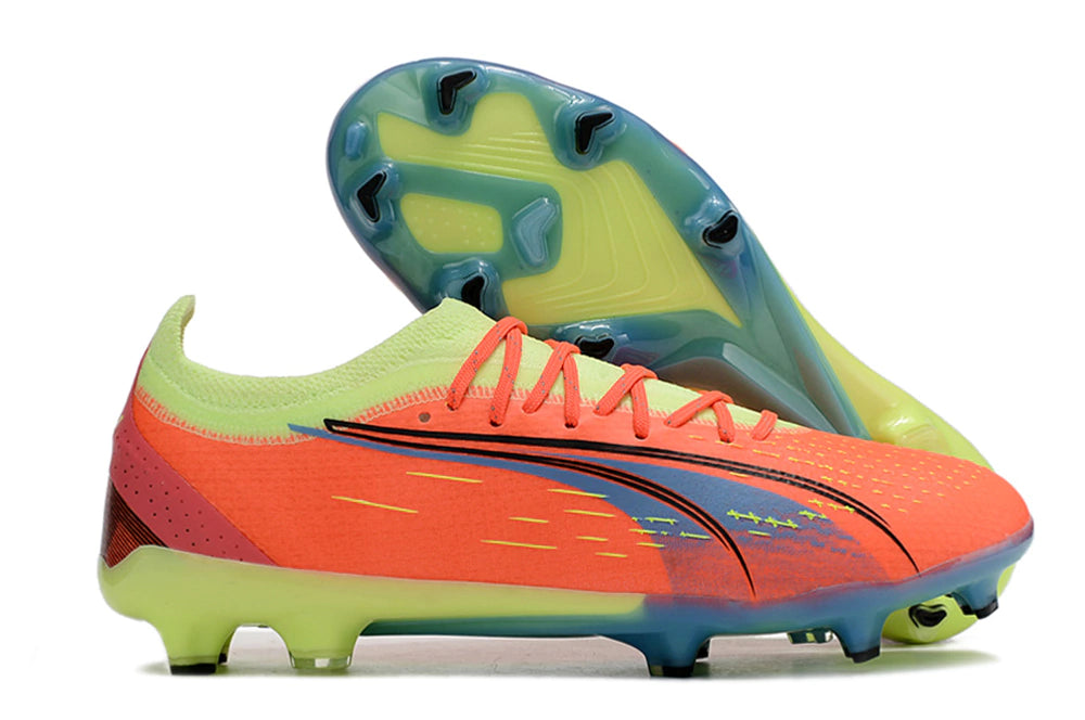 Chuteira Puma Ultra 5 Campo FG - Verde/Laranja