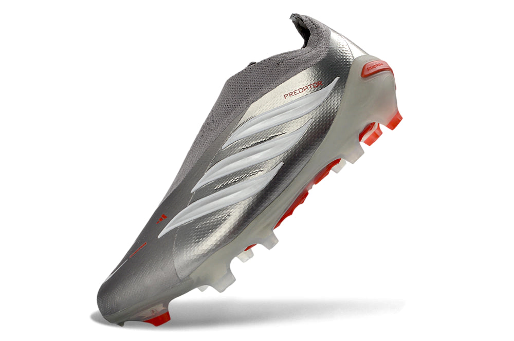 Chuteira Adidas Predator Laceless 26 Elite FG - Prata