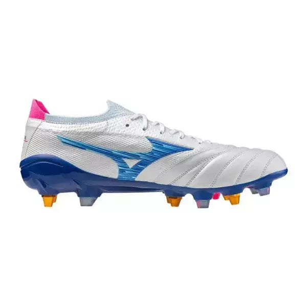 Chuteira Mizuno Morelia Neo 4 SG - Branco/Azul