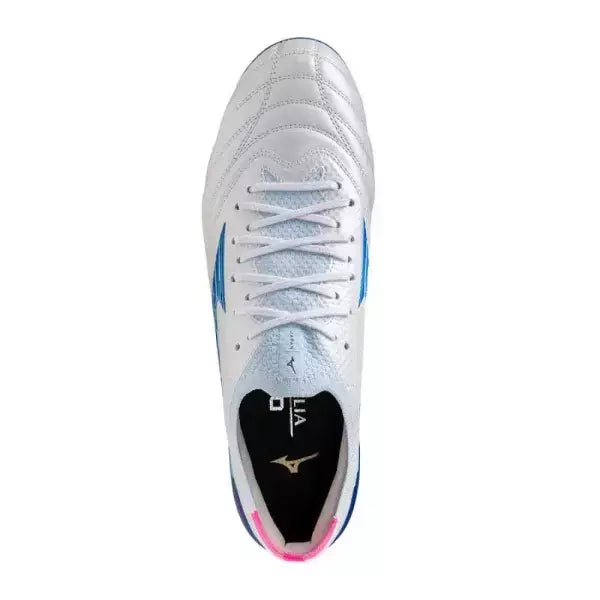 Chuteira Mizuno Morelia Neo 4 SG - Branco/Azul