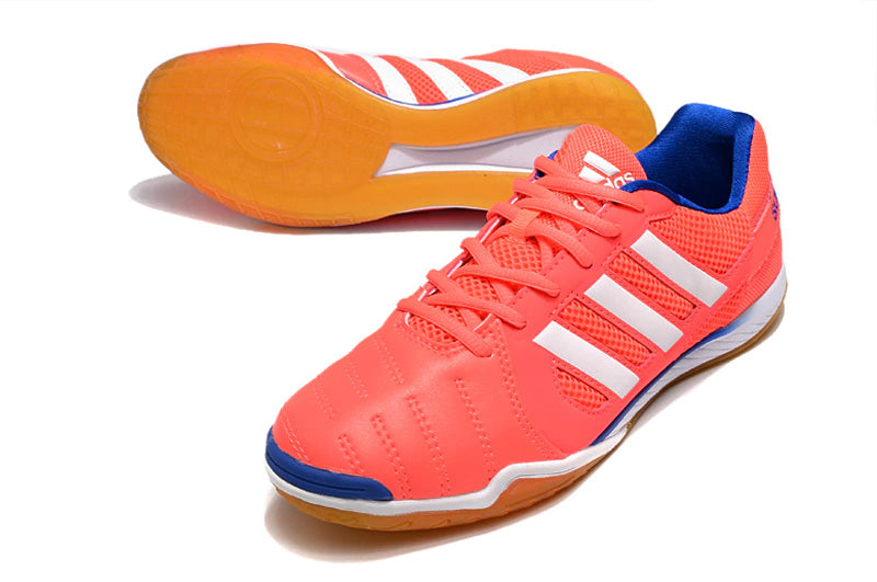 Chuteira Adidas Top Sala Futsal - Rosa/Branco/Marrom