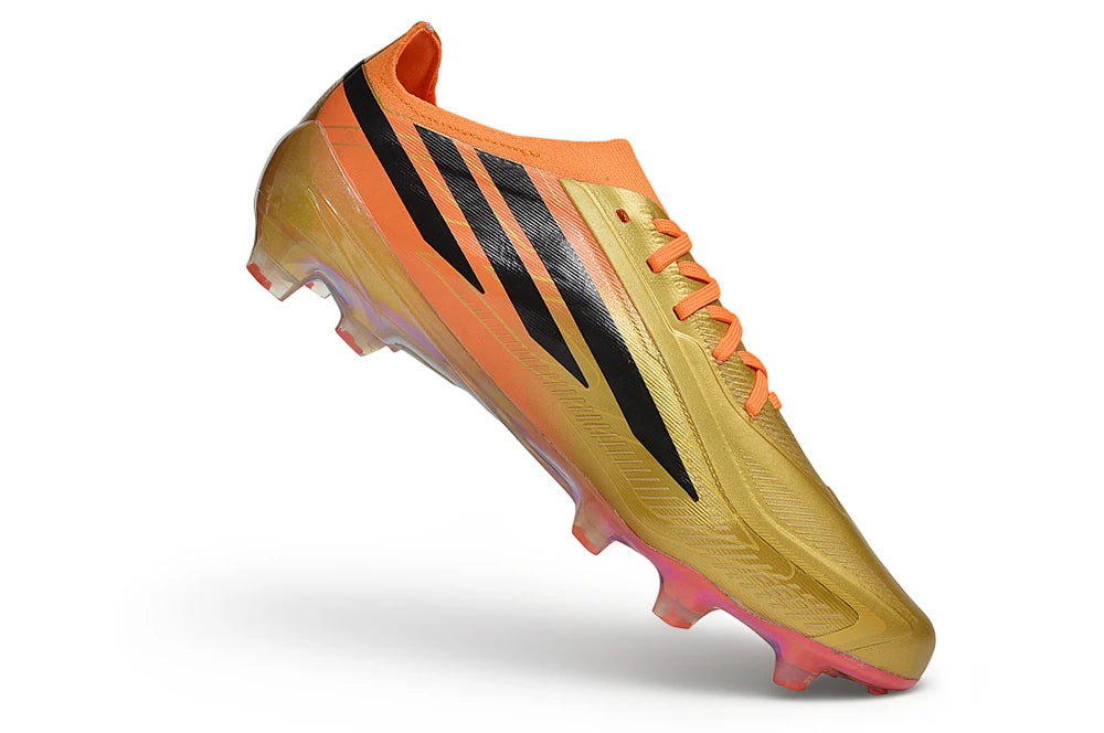 Chuteira Adidas F50 Hyperfast Eltie FG - Laranja/Dourada