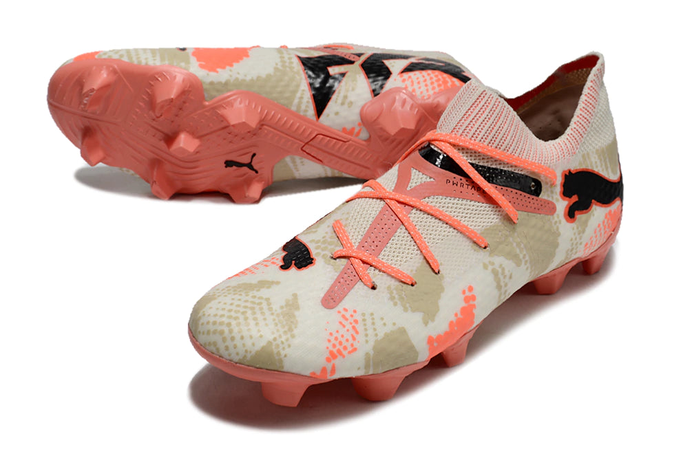 Chuteira Puma Future 7 Ultimate Campo FG - Branco/Laranja