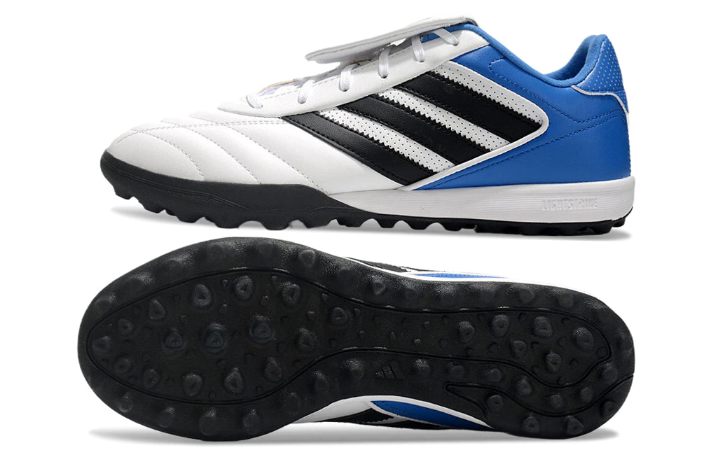 Chuteira Adidas Copa Gloro 2 Society - Branco/Preto/Azul