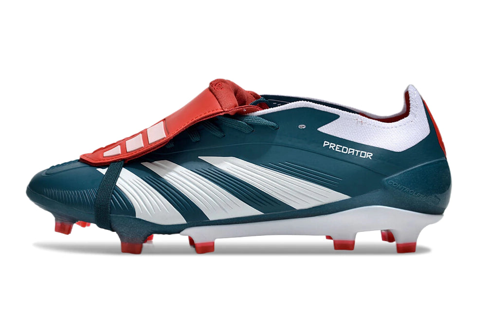 Chuteira Adidas Predator Elite Campo FG - Azul escuro/Branco/Vermelho