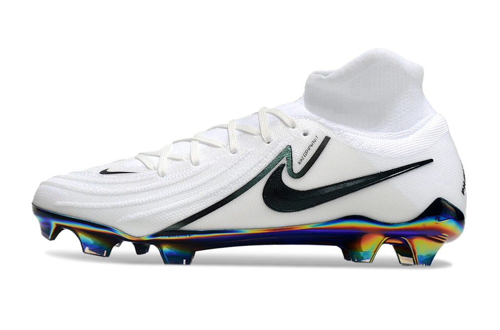 Chuteira Nike Campo Phantom Luna 2 Elite Campo FG - Branco/Preto/verde