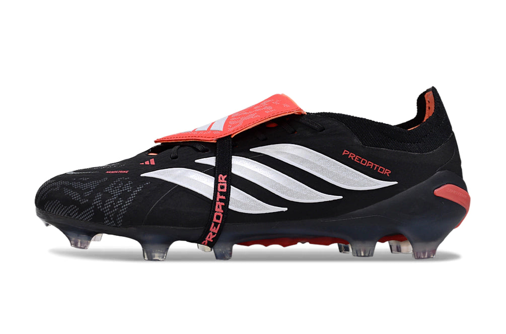 Chuteira Adidas Predator Tongue 26 Elite FG - Preto/Vermelho