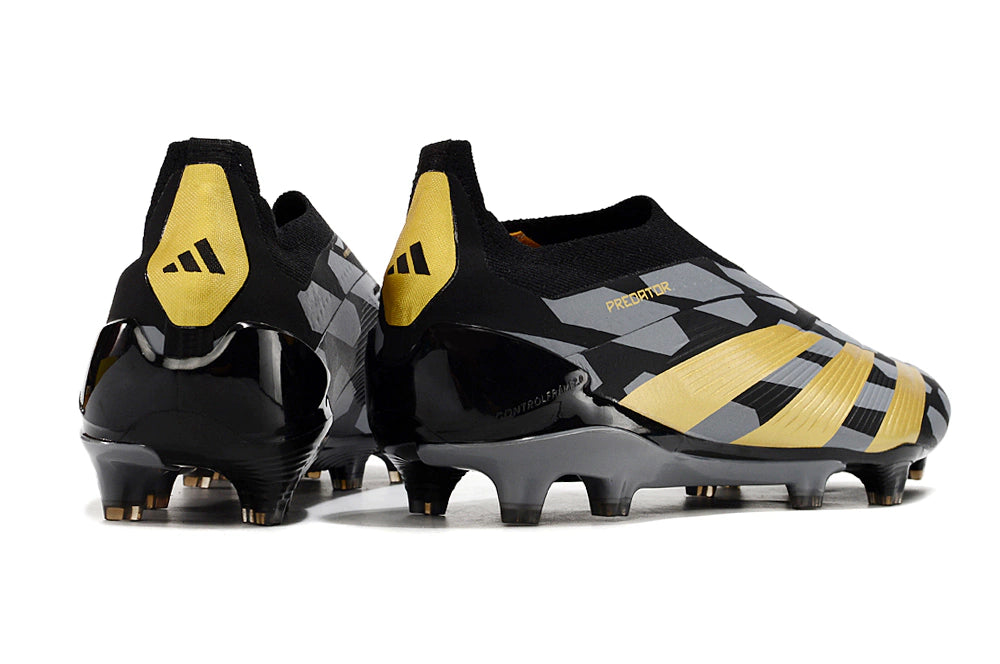 Chuteira Adidas Predstrike Elite Laceless Campo - Preto/Dourado