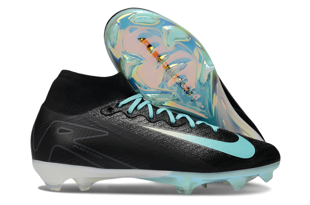 Chuteira Nike Air Zoom Mercurial Superfly 10 Elite Campo - Preto/Azul