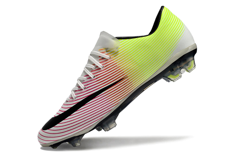Chuteira Nike Mercurial Vapor 10 FG - Branco/Amarelo/Vermelho