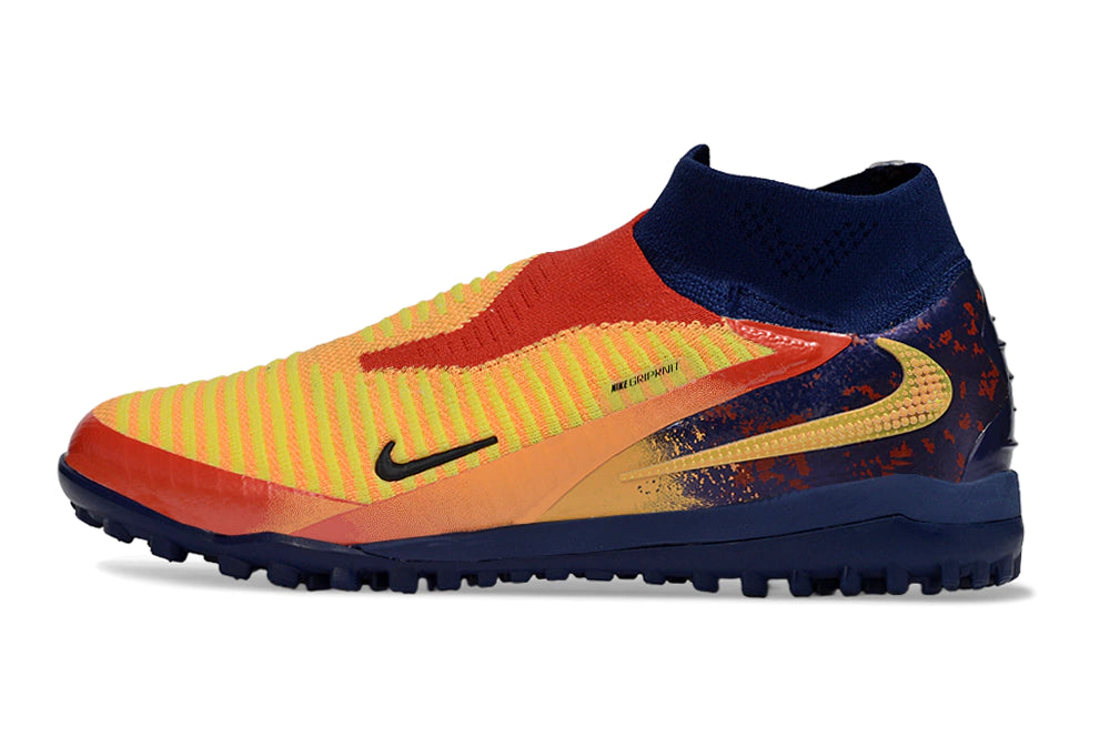 Chuteira Nike Phantom ReactX 6 Pro Botinha Society TF - Azul/Laranja