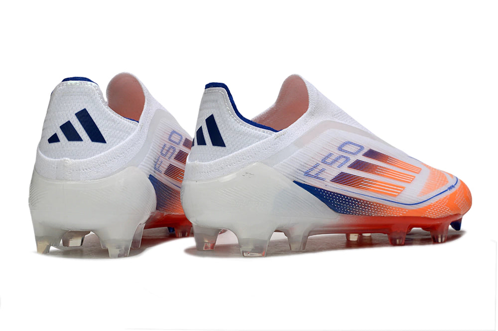 Chuteira Adidas F50 X Laceless Campo - Branco/Laranja