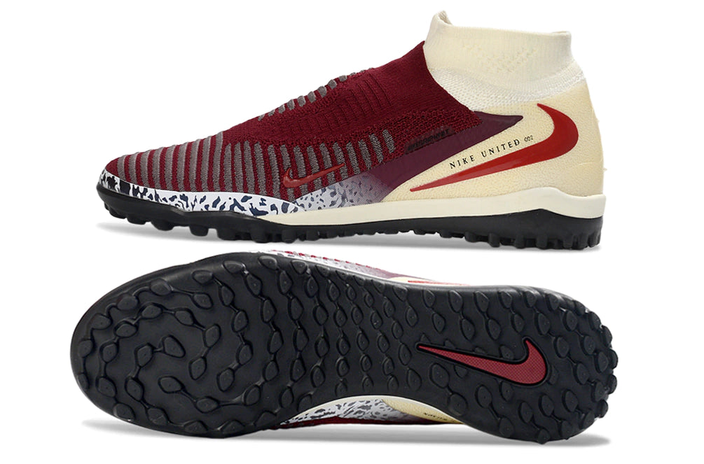 Chuteira Nike Phantom ReactX 6 Pro Botinha Society TF - Vinho