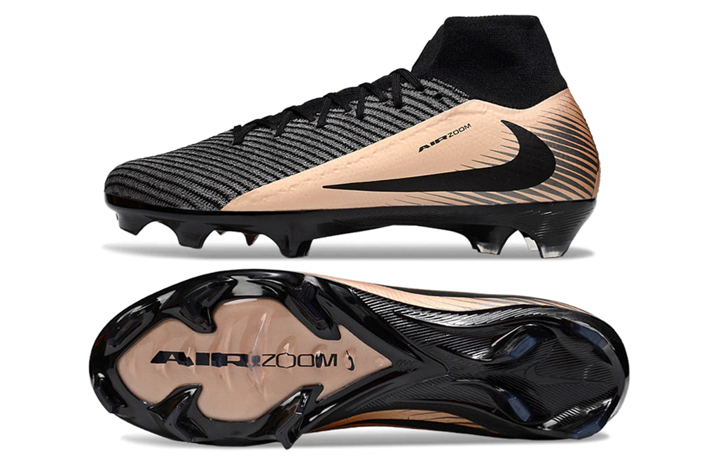 Chuteira Nike Air Zoom Mercurial Superfly 10 Elite Campo - Preto/Bege