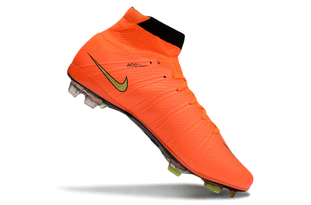 Chuteira Nike Mercurial Superfly 4 Elite Campo - Laranja/Preto
