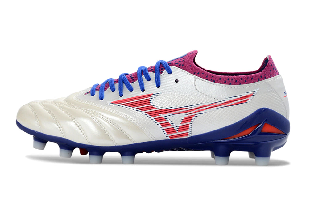 Chuteira Mizuno Morelia Neo 4 Campo - Branco/Rosa