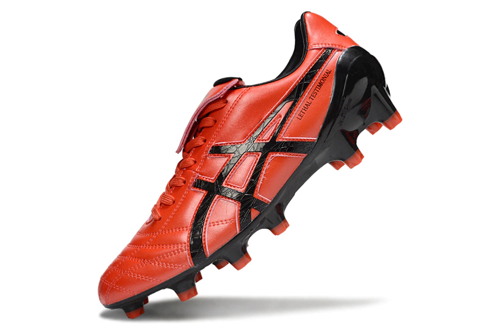 Chuteira Campo Asics Lethal Testimonial 4 IT - Vermelho/Preto