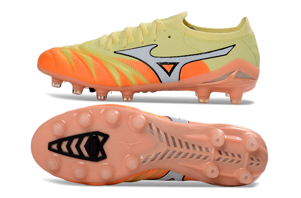 Chuteira Mizuno Morelia Neo 4 Campo - Amarelo/Laranja