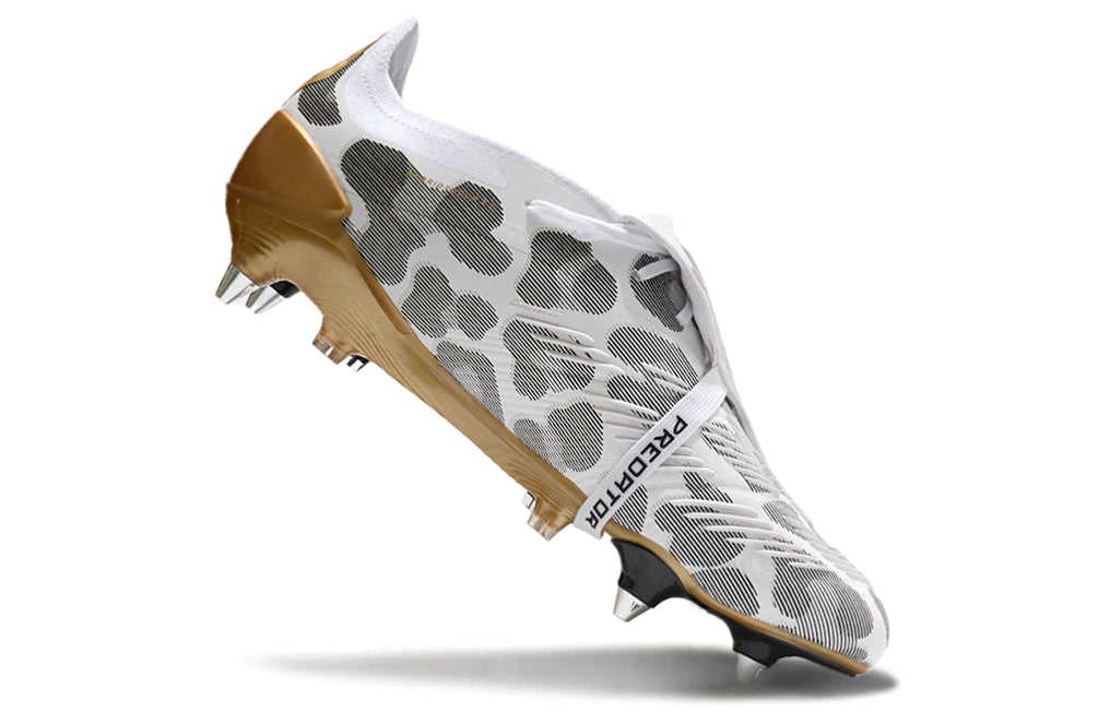 Chuteira Adidas Predator Elite Tongue SG - Branco/Dourado
