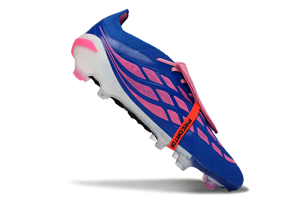 Chuteira Adidas Predator Tongue 26 Elite FG - Azul/Rosa