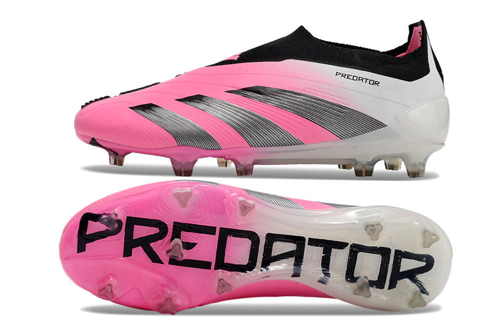 Chuteira Adidas Predstrike Elite Laceless Campo - Branco/Rosa
