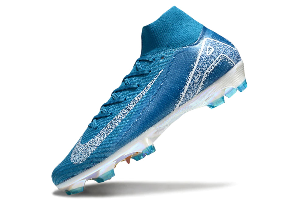 Chuteira Nike Air Zoom Mercurial Superfly 10 Elite Campo - Branco/Azul
