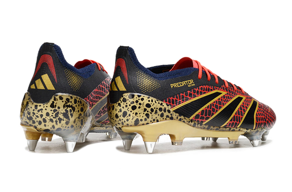 Chuteira Adidas Predator Elite SG - Preto/Vermelho/Bege