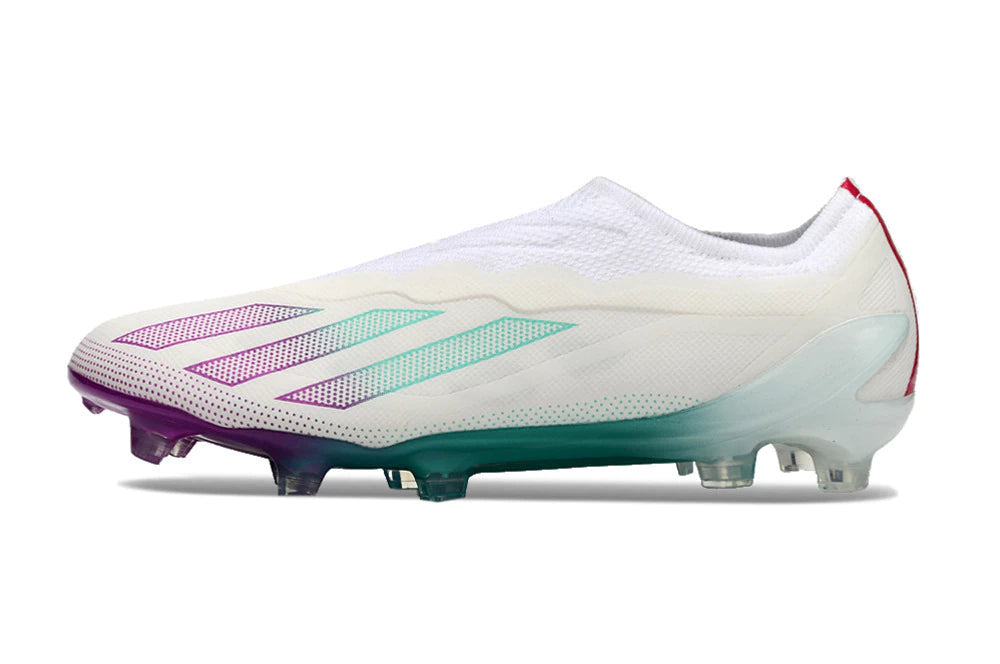Chuteira Adidas X CrazyFast.1 FG - Branco/Azul/Roxo