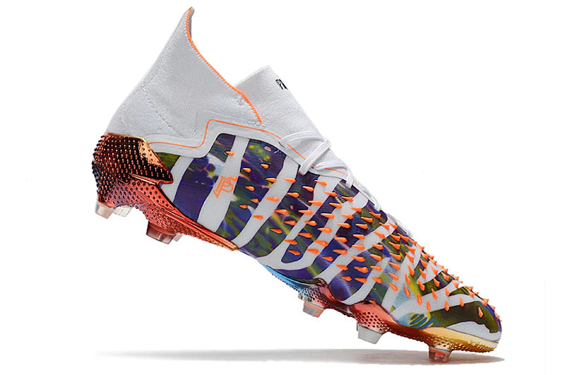 Chuteira Adidas Predator Freak.1 Campo FG - Branco/Laranja