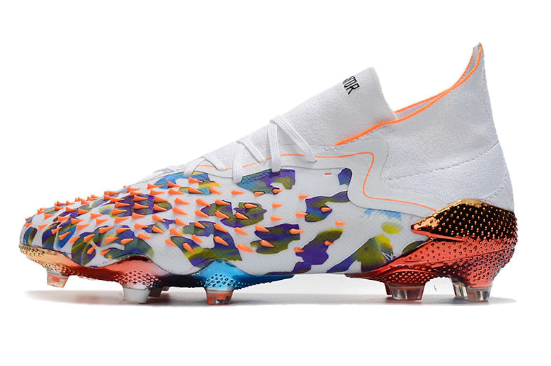 Chuteira Adidas Predator Freak.1 Campo FG - Branco/Laranja