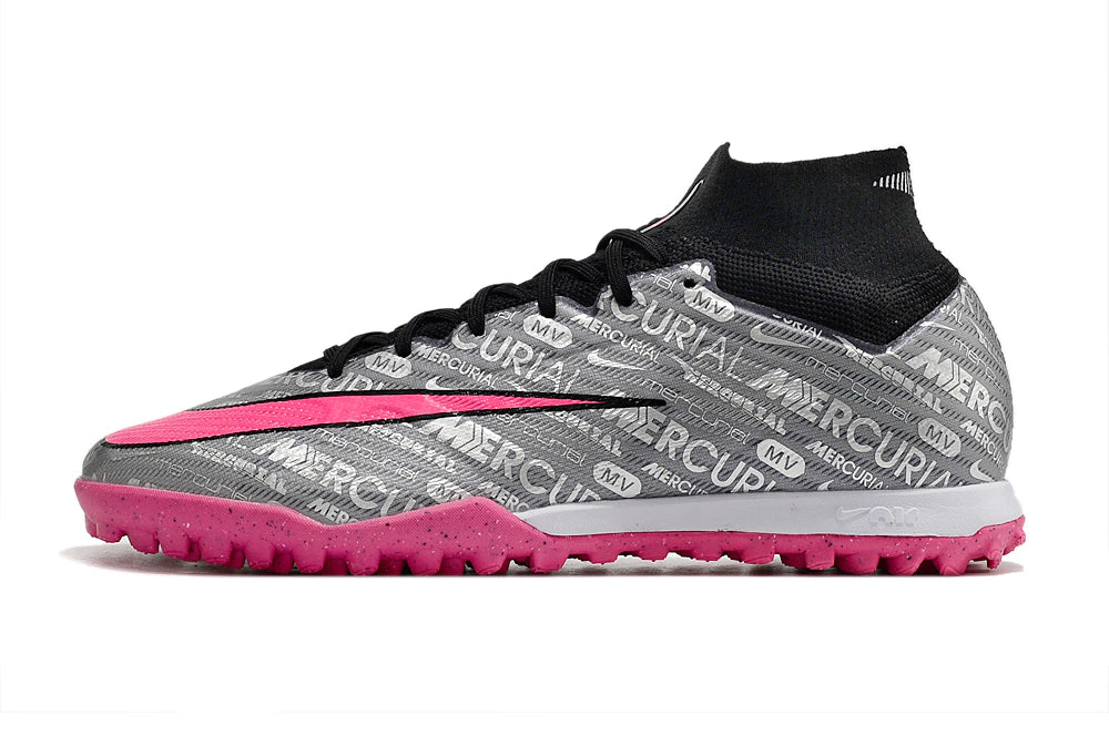 Chuteira Nike Mercurial Superfly 9 Elite Society - Cinza/Rosa