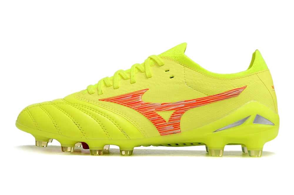 Chuteira Mizuno Morelia Neo 3 Campo FG - Amarelo/Vermelho