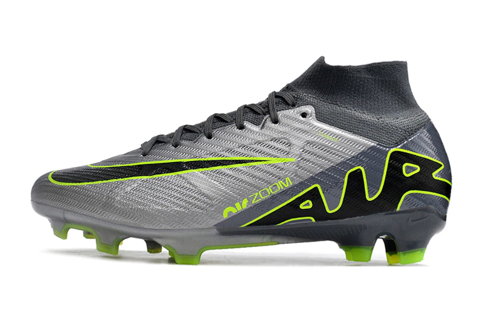 Chuteira Nike Air Zoom Mercurial Superfly 9 Elite - Cinza/Verde