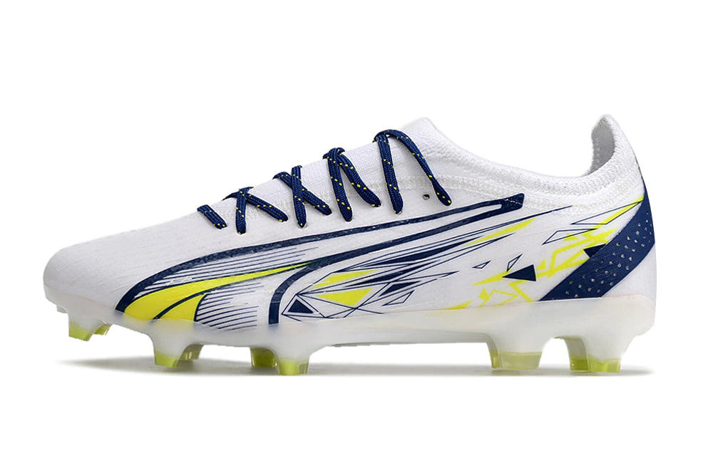 Chuteira Puma Ultra Ultimate Campo FG - Branco/Azul